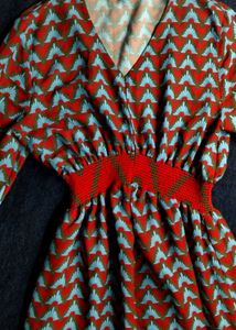 Retro Boho Print Midi Dress