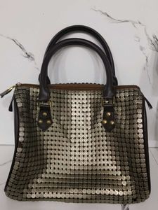 Unique Sequin & Leather Handbag