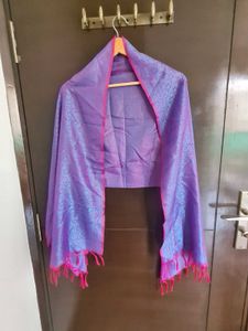 Vibrant Purple & Pink Banarsi Silk Stole