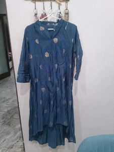 Rangmanch Blue Printed High Low Kurta
