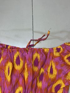 Vibrant Ikat Print Tiered Skirt