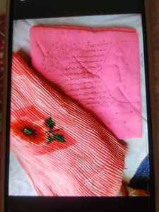 Pink & Floral Dress Material