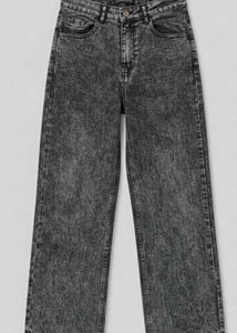 Stylish Acid Wash Wide Leg Jeans
