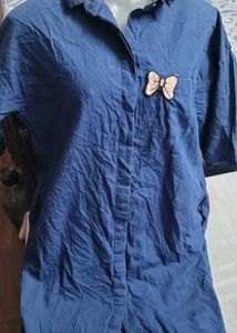 Cozy Blue Button-Down denim dress