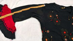 Black Floral Embroidered Kurti Designer piece