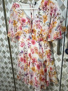 Floral Print V-Neck Dress