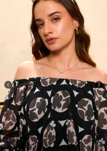 Chic Off-Shoulder Printed Dress