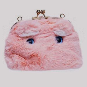 Fuzzy Side Purse With Chain