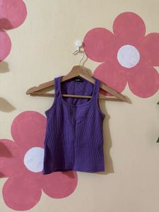 Ribbed Purple Tank Top