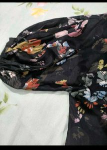 Blue flower print dress