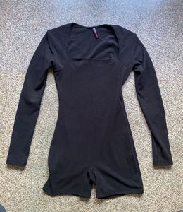 Newme Black Long Sleeve Bodysuit