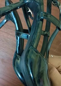 Black pointed heels with adjustable band