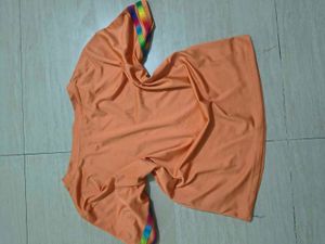 Orange 'Music' Graphic T-Shirt