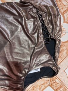 Shiny One-Shoulder Mini Dress