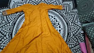 Janasya Mustard Anarkali Kurti