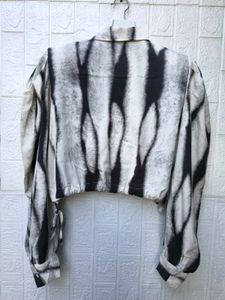 Korean Pinterest Premium Zrap Crop Puff Shirt