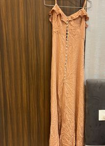Peach Button Down Maxi Dress