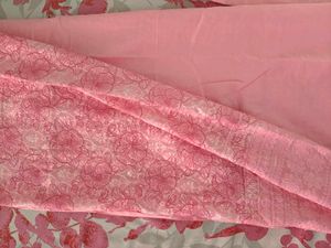 Pink Floral Kurta Suit Material