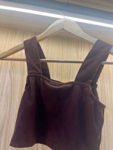 Ribbed Button-Front Crop Top