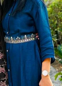 Royal Blue Embellished Kurta Set