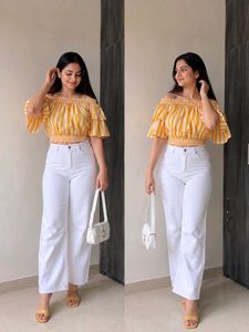 Off-Shoulder Striped Crop Top
