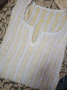 Frock Style Chikenkari Kurta (Price Negotiable)