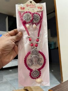 Handmade Durga Necklace & Earrings Set