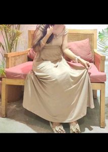 Elegant Beige Midi Dress