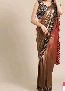 Ready to wear lycra Saree with Sequin Blouse