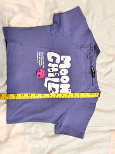 BONKERS Purple Crop Moon Child Tee