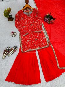 Red Colour Sharara