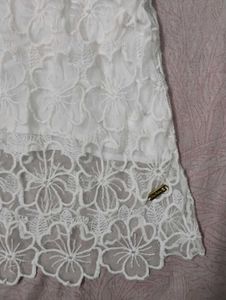 White High Neck Lace Floral Sleevless Top