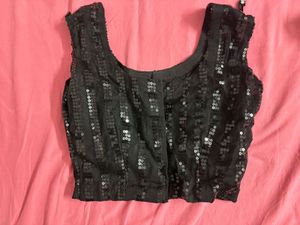 Sparkling Black Sequin Blouse