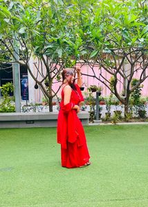 Red sharara suit set