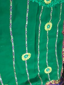 Green Floral Saree with  blouse