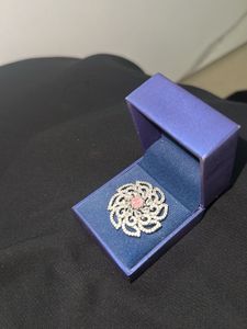 Stunning Floral Brooch with Pink Stone