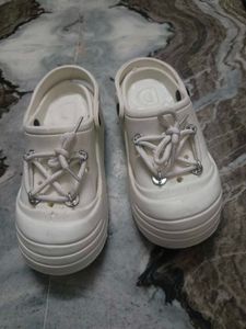 White Croc-style Shoes