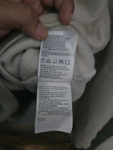 ​H&amp;M Beige Oversized Fleece Hoodie