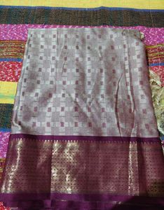 Elegant Cream and Burgundy Saree