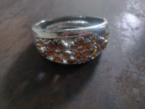 Silver Floral Bangle