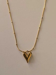 Palmonas 18K Gold Pleated Heart Pendant Necklace