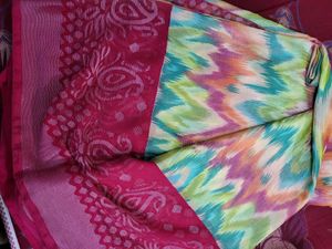 Vibrant Ikat Print Saree