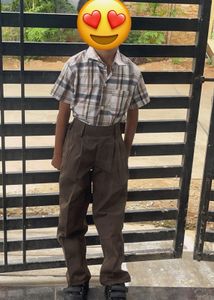 Sri Chaitanya Schol Boys Plaid Shirt and Brown Pan