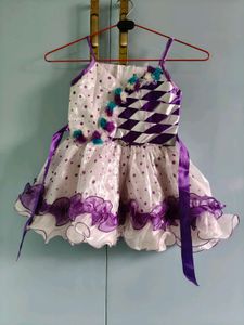Purple & White Polka Dot Dress