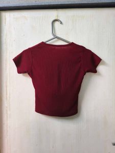 Maroon V-Neck T-Shirt
