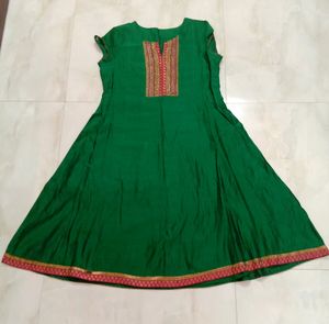 Stunning Green Color Flared Kurta.