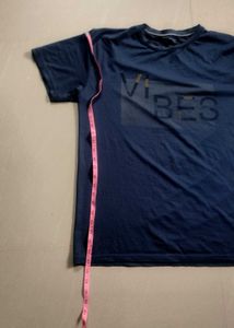 Navy Blue "VIBES" Graphic T-Shirt XL size