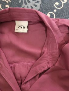 Zara Pink Collared Top