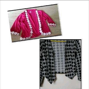 Stylish Open Front Shrug pack of 2