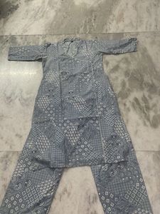 Elegant Grey Printed Kurta Set
